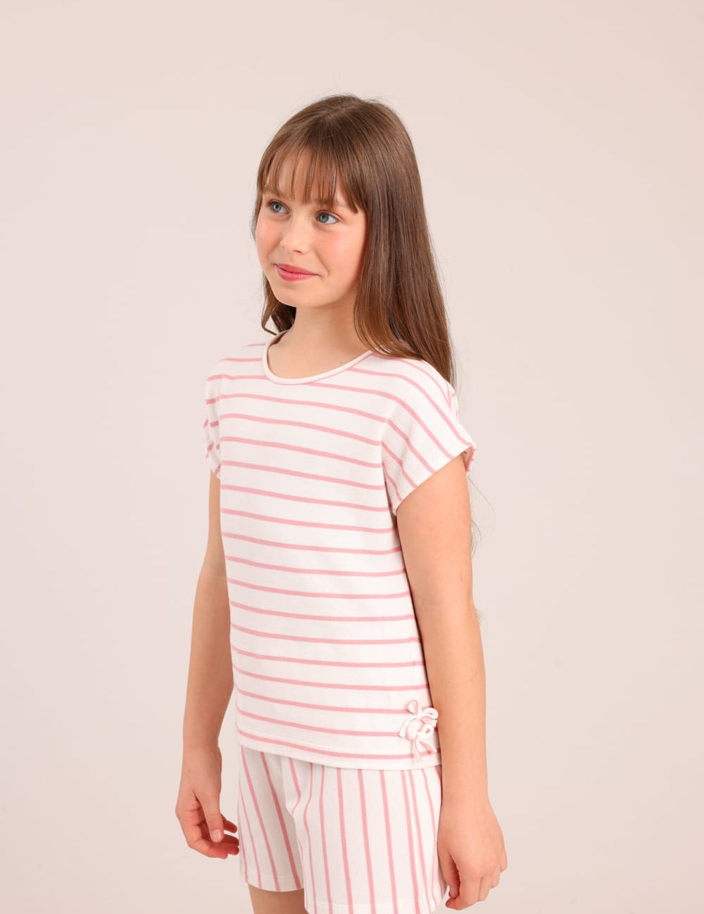 FOX בנות חולצה קצרה חולצה עם פסים חולצה עם פסים