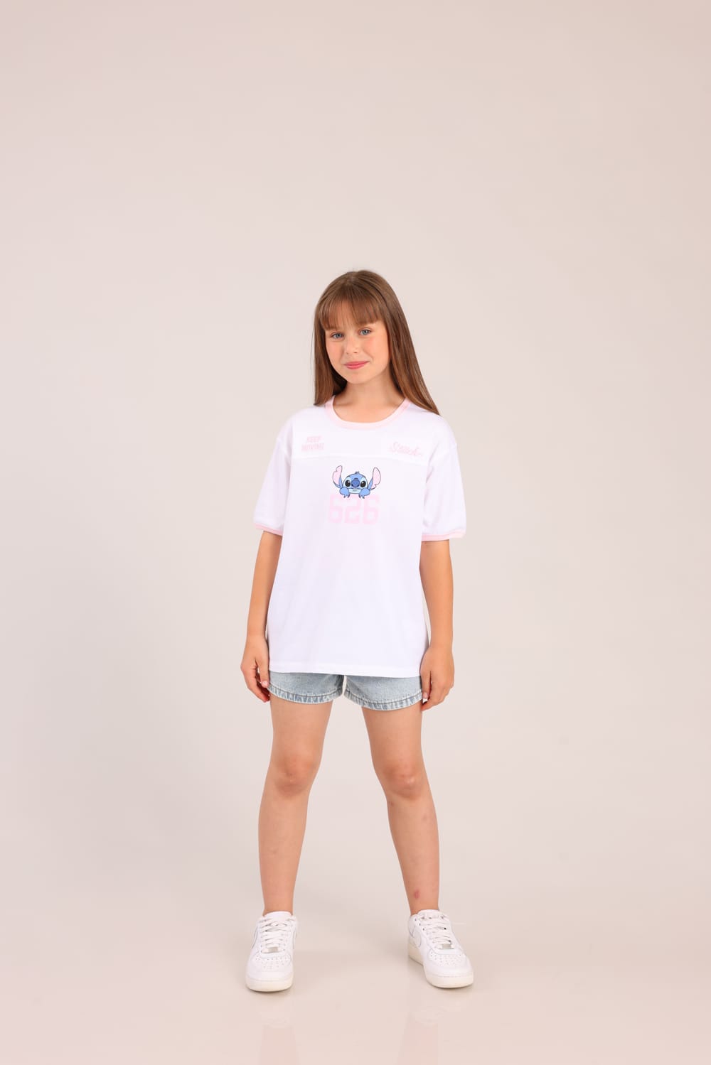 FOX בנות חולצה קצרה חולצה ממותגת סטיץ' חולצה ממותגת סטיץ'