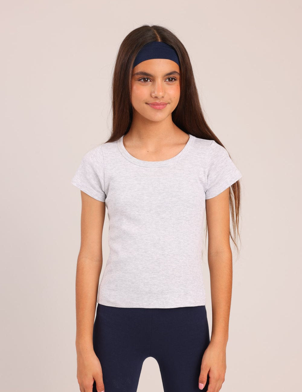 FOX בנות חולצה קצרה טישרט בייסיק צווארון עגול טישרט בייסיק צווארון עגול