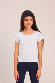 FOX בנות חולצה קצרה טישרט בייסיק צווארון עגול טישרט בייסיק צווארון עגול