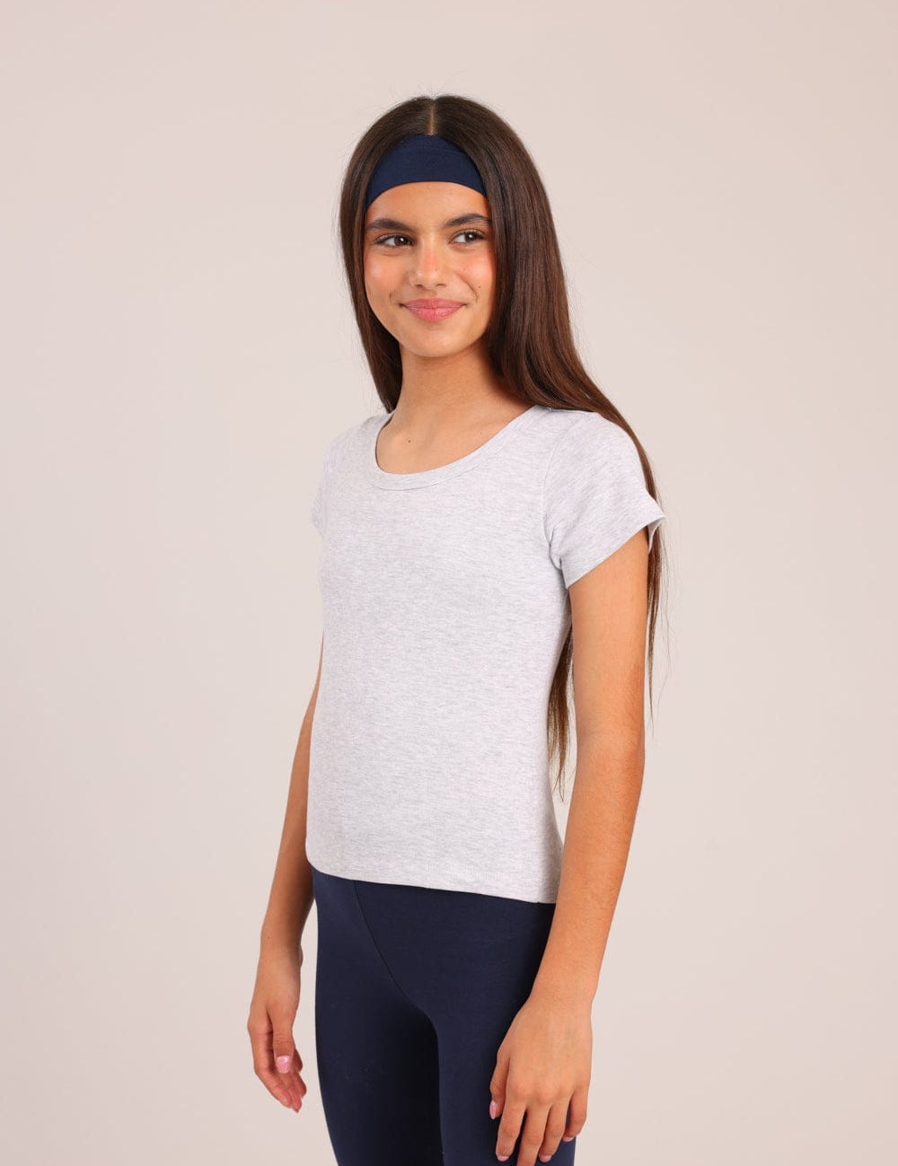 FOX בנות חולצה קצרה טישרט בייסיק צווארון עגול טישרט בייסיק צווארון עגול