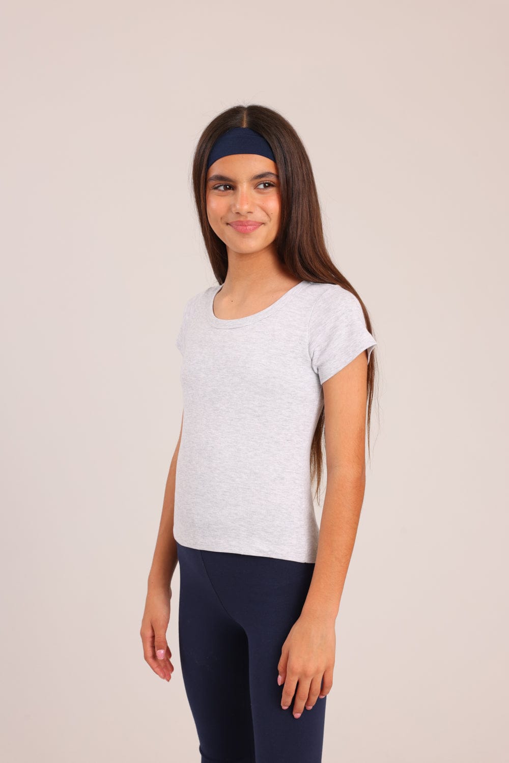 FOX בנות חולצה קצרה טישרט בייסיק צווארון עגול טישרט בייסיק צווארון עגול