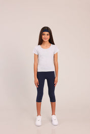 FOX בנות חולצה קצרה טישרט בייסיק צווארון עגול טישרט בייסיק צווארון עגול