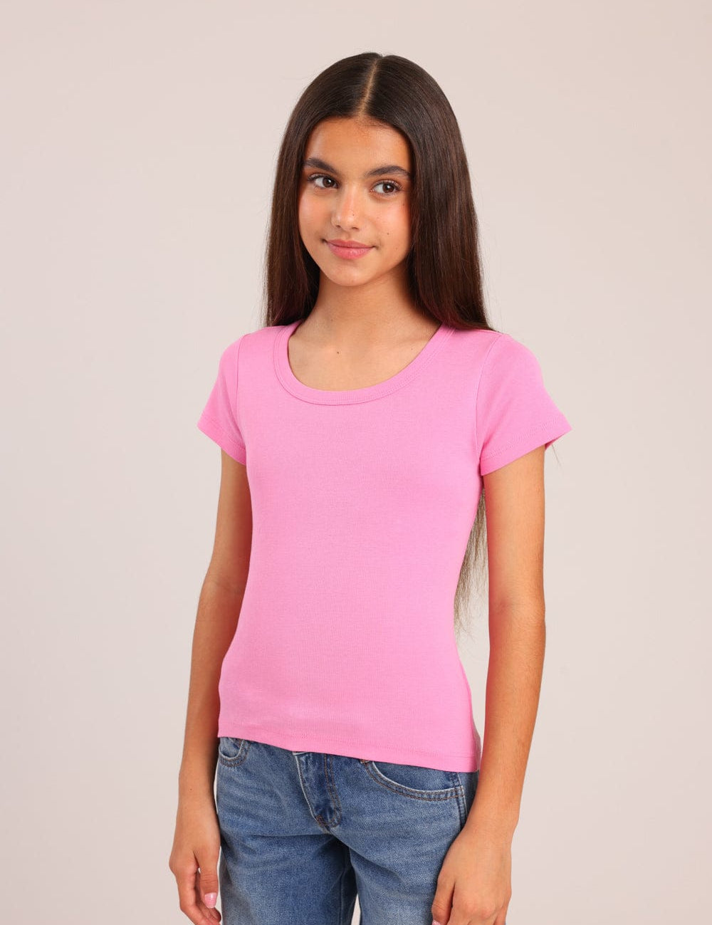 FOX בנות חולצה קצרה חולצת בייסיק קצרה חולצת בייסיק קצרה