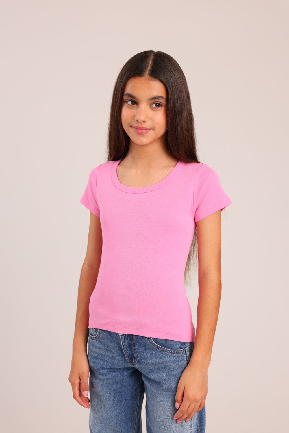 FOX בנות חולצה קצרה חולצת בייסיק קצרה חולצת בייסיק קצרה