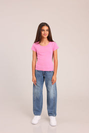 FOX בנות חולצה קצרה חולצת בייסיק קצרה חולצת בייסיק קצרה