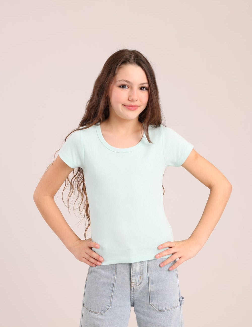 FOX בנות חולצה קצרה חולצת בייסיק קצרה חולצת בייסיק קצרה