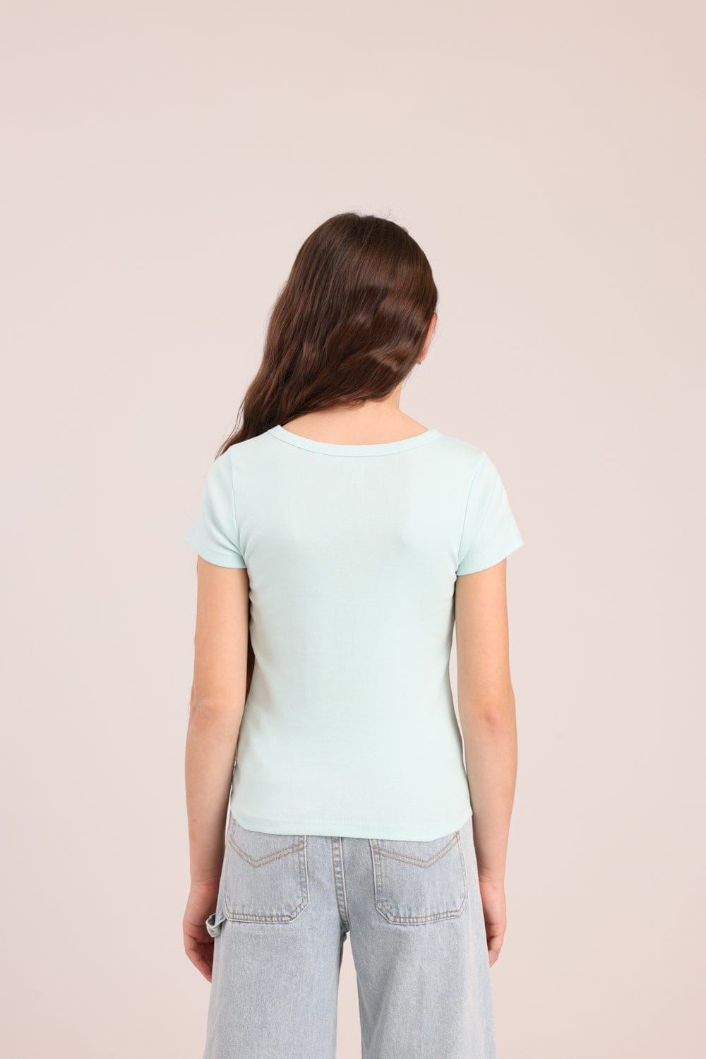 FOX בנות חולצה קצרה חולצת בייסיק קצרה חולצת בייסיק קצרה