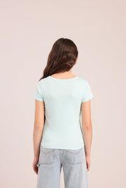 FOX בנות חולצה קצרה חולצת בייסיק קצרה חולצת בייסיק קצרה