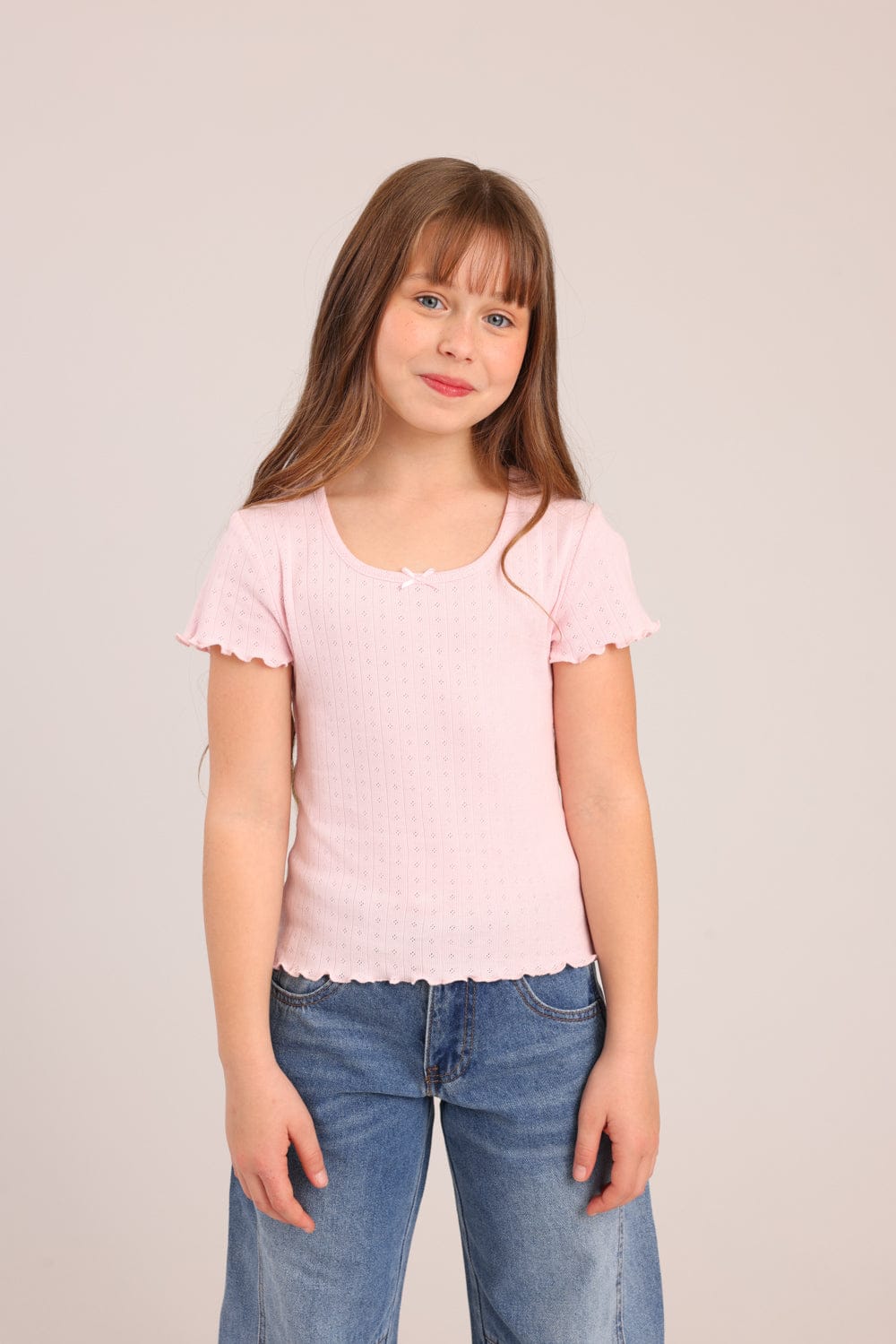 FOX בנות חולצה קצרה חולצת ריב חולצת ריב