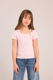 FOX בנות חולצה קצרה חולצת ריב חולצת ריב