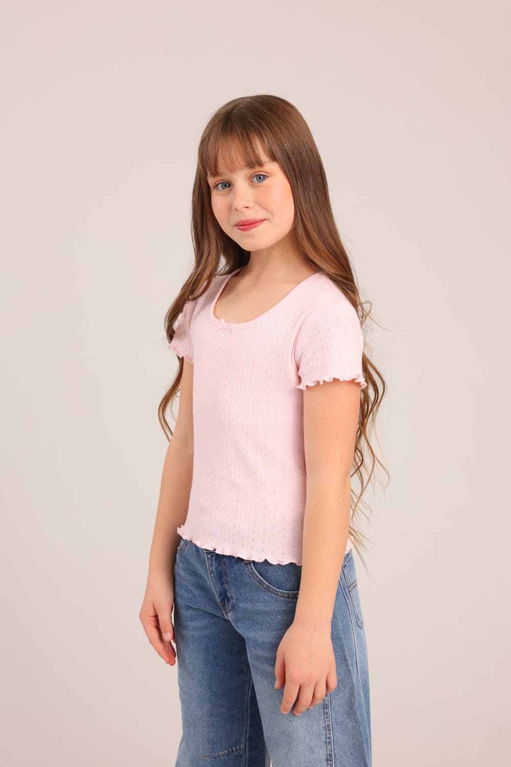 FOX בנות חולצה קצרה חולצת ריב חולצת ריב