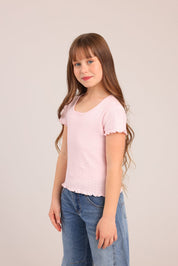 FOX בנות חולצה קצרה חולצת ריב חולצת ריב