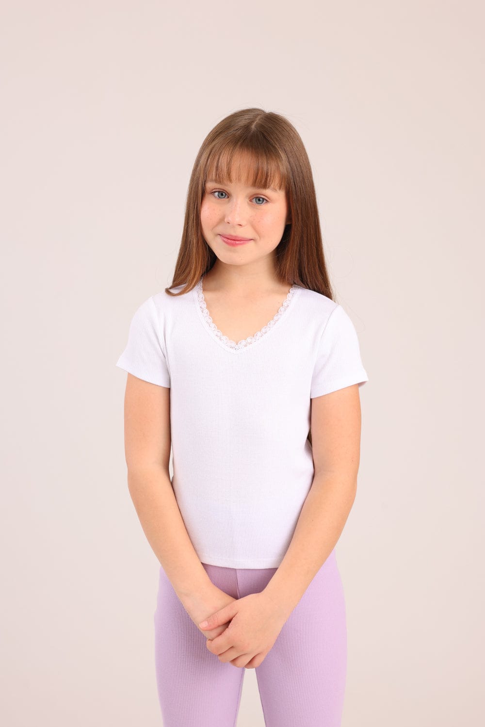 FOX בנות חולצה קצרה חולצת ריב חולצת ריב