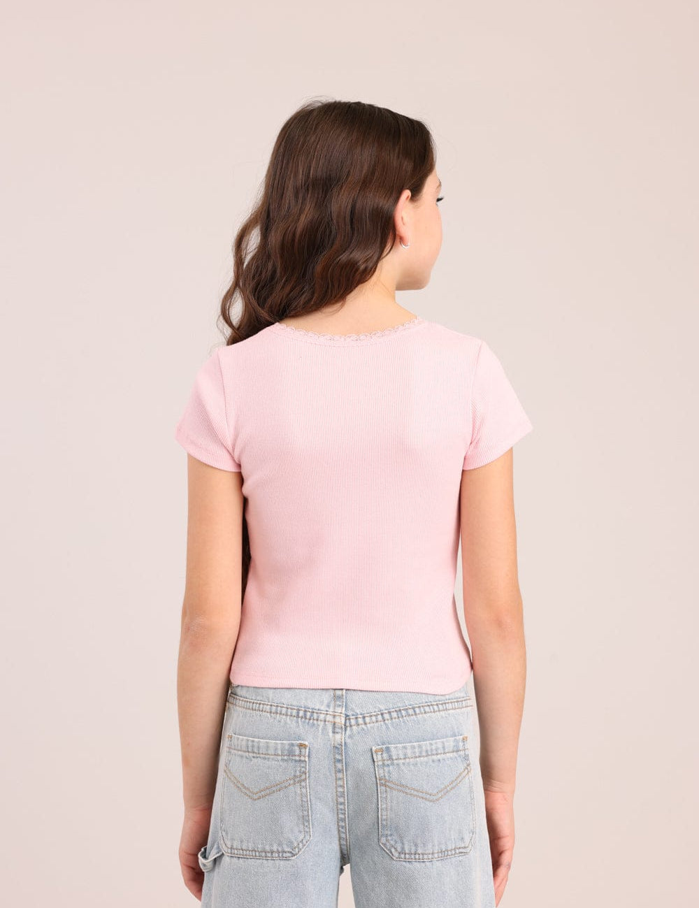 FOX בנות חולצה קצרה חולצת ריב חולצת ריב