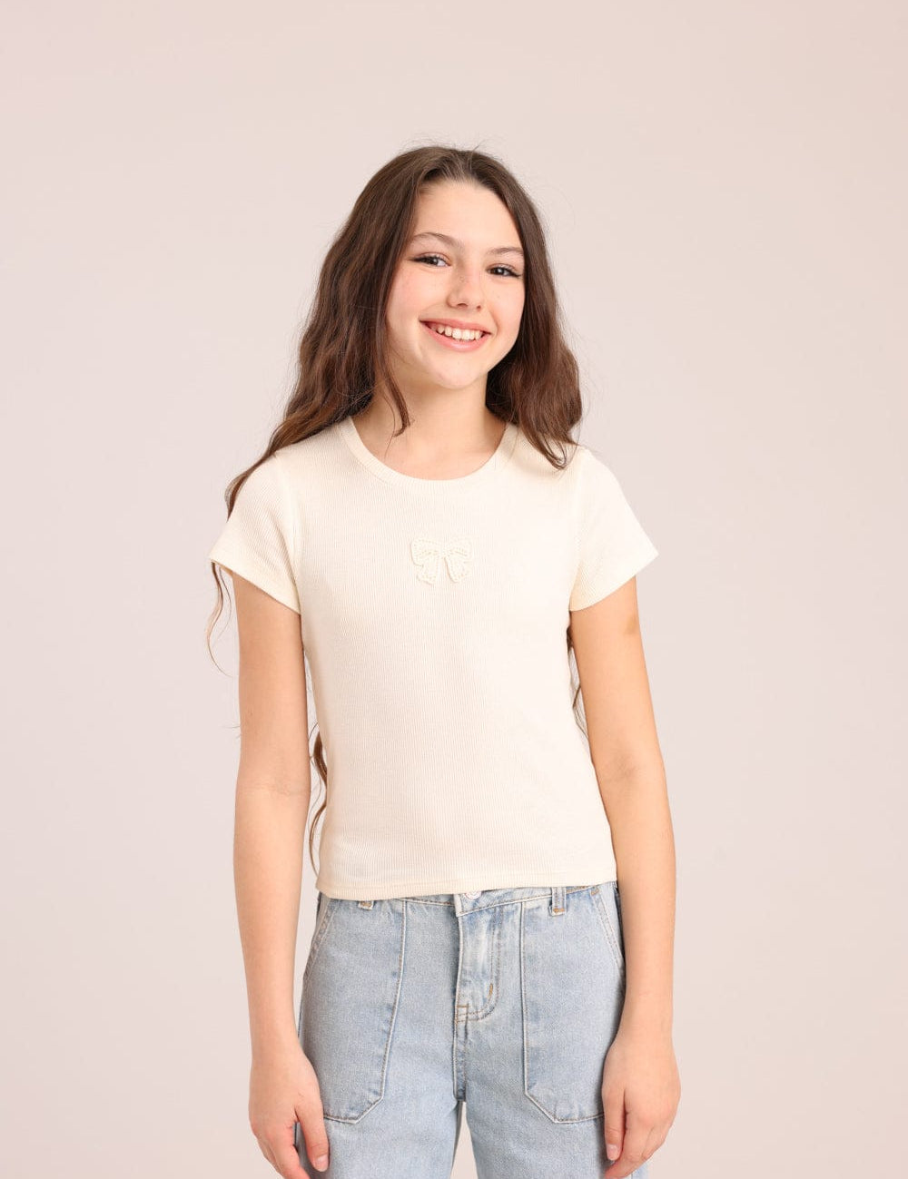 FOX בנות חולצה קצרה חולצת ריב עם הדפס חולצת ריב עם הדפס