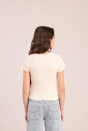 FOX בנות חולצה קצרה חולצת ריב עם הדפס חולצת ריב עם הדפס