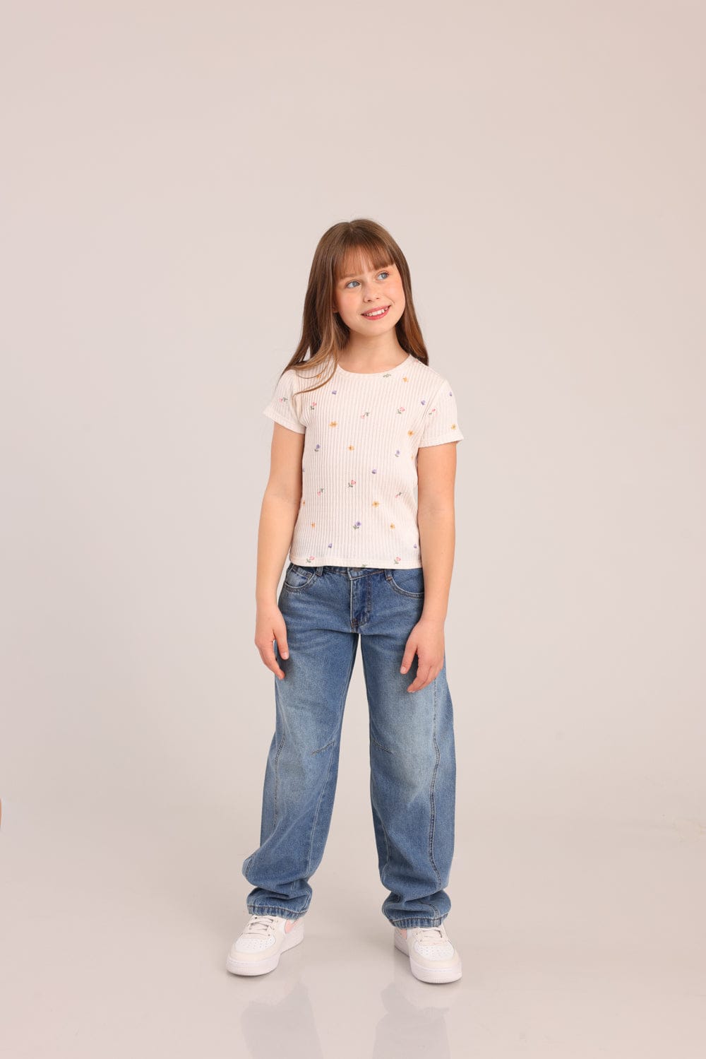 FOX בנות חולצה קצרה חולצת ריב עם הדפס חולצת ריב עם הדפס