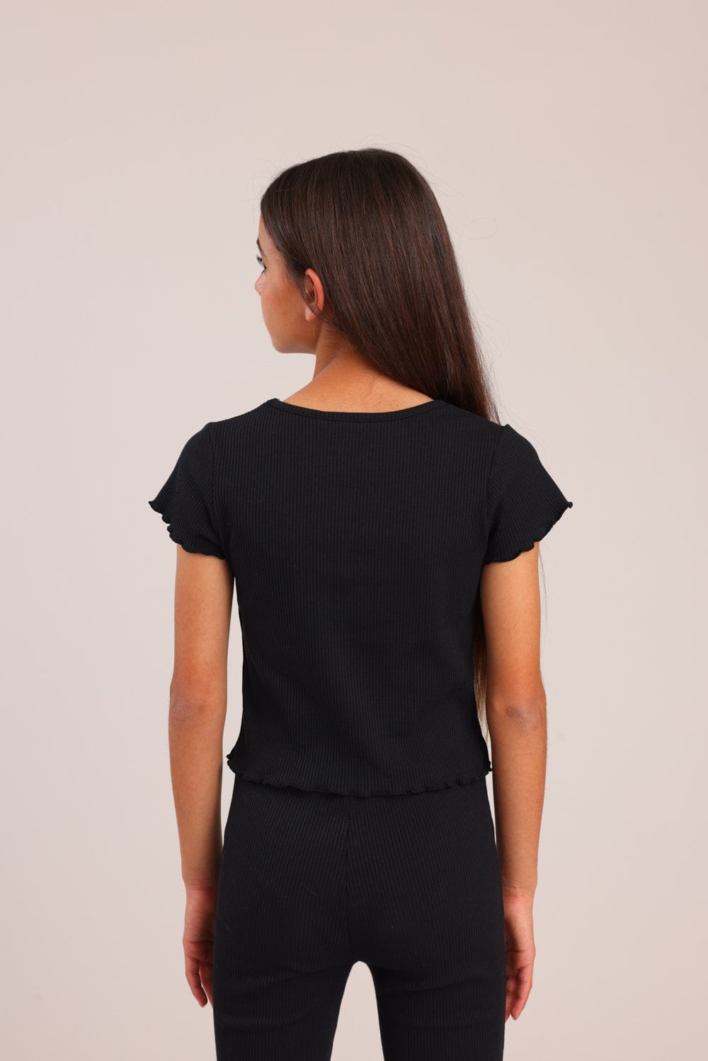 FOX בנות חולצה קצרה חולצת ריב חולצת ריב