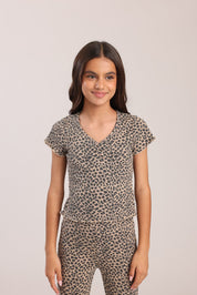 FOX בנות חולצה חולצת ריב עם הדפס חולצת ריב עם הדפס