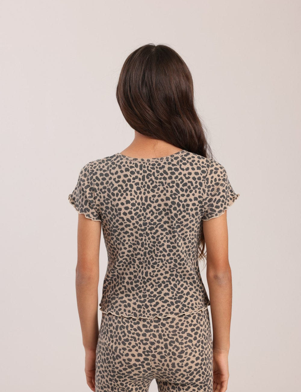 FOX בנות חולצה חולצת ריב עם הדפס חולצת ריב עם הדפס