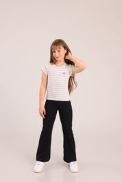 FOX בנות חולצה קצרה חולצת ריב ממותגת סטיץ' דיסני חולצת ריב ממותגת סטיץ' דיסני