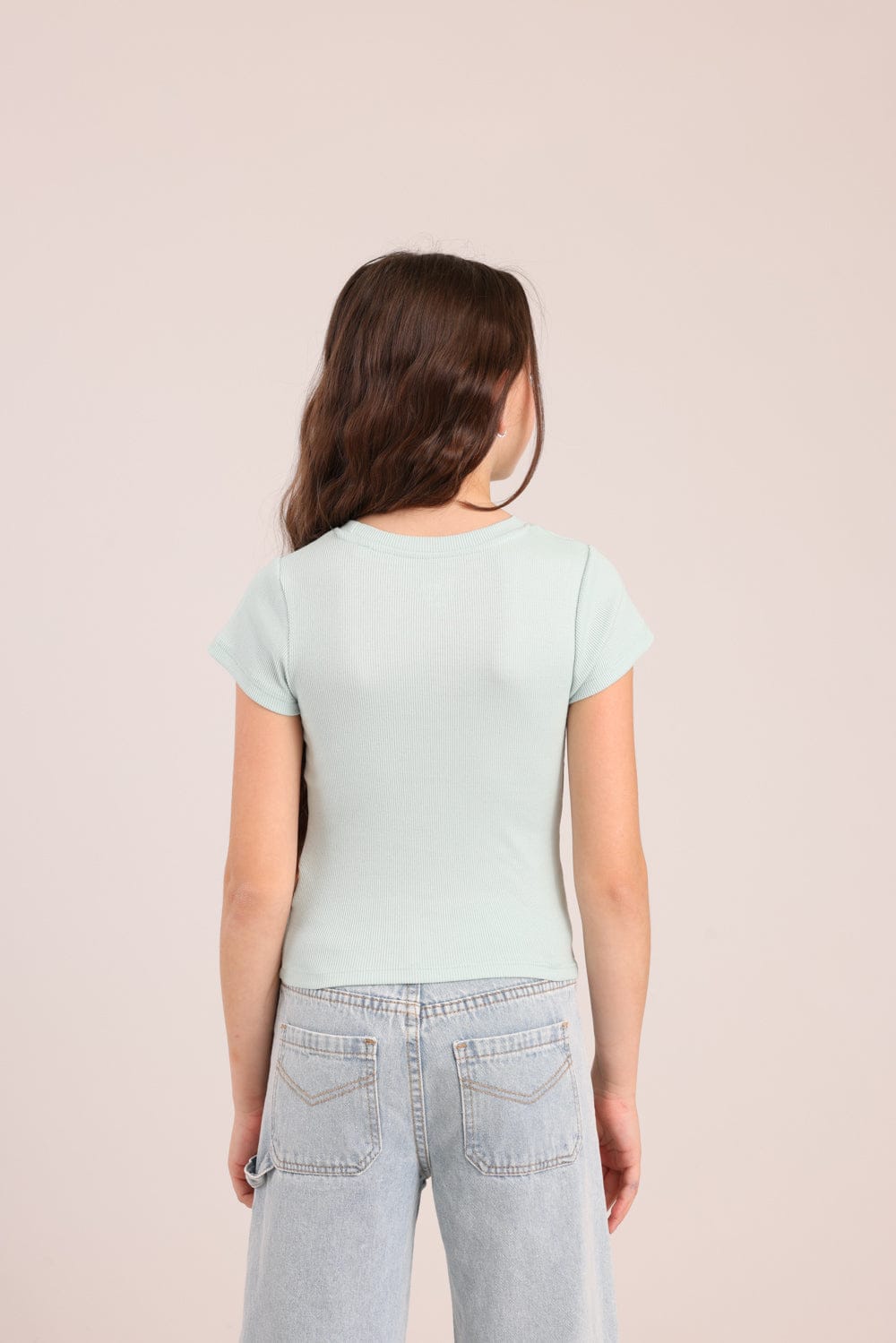 FOX בנות חולצה קצרה חולצת ריב ממותגת סטיץ' דיסני חולצת ריב ממותגת סטיץ' דיסני