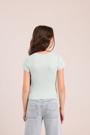 FOX בנות חולצה קצרה חולצת ריב ממותגת סטיץ' דיסני חולצת ריב ממותגת סטיץ' דיסני