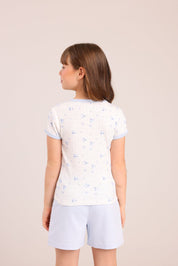 FOX בנות חולצה קצרה חולצת פוינטל עם הדפס חולצת פוינטל עם הדפס