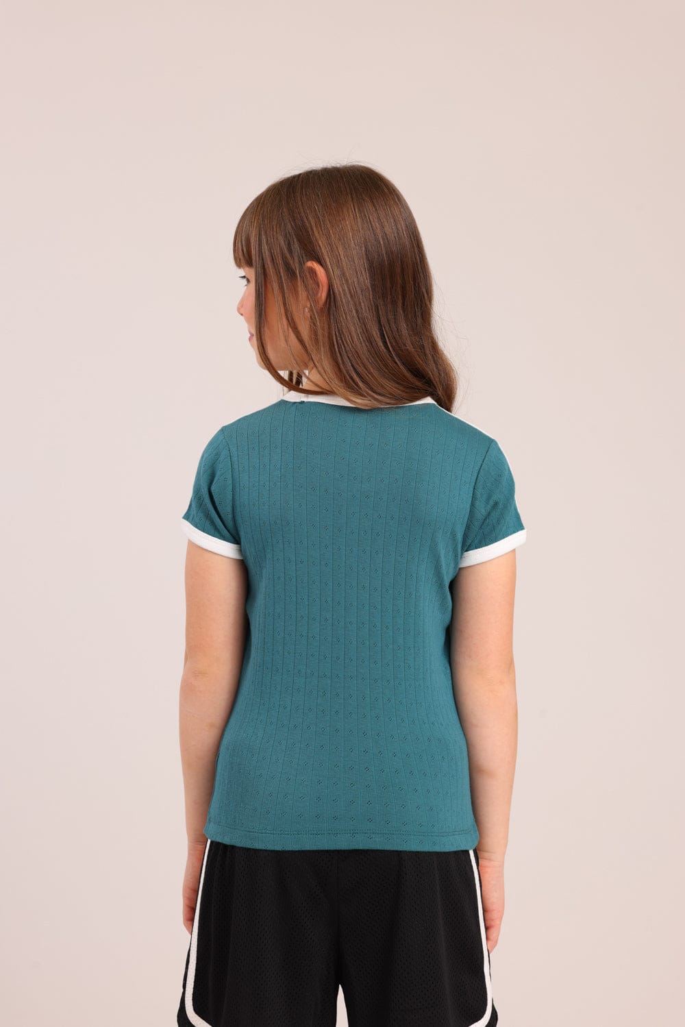 FOX בנות חולצה קצרה חולצת פוינטל עם הדפס חולצת פוינטל עם הדפס