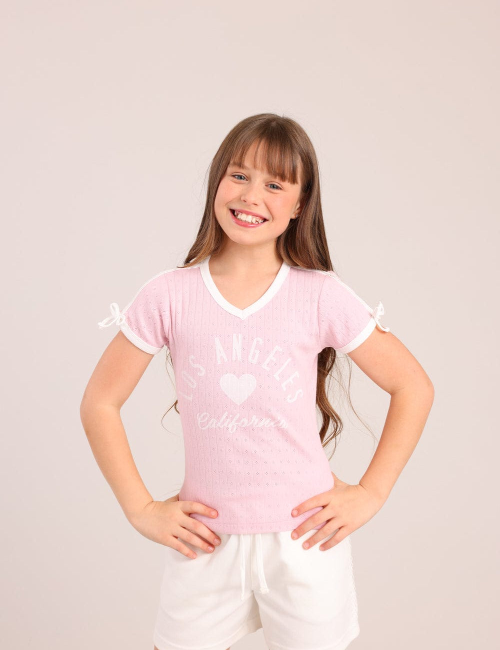 FOX בנות חולצה קצרה חולצת פוינטל עם הדפס חולצת פוינטל עם הדפס