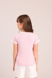 FOX בנות חולצה קצרה חולצת פוינטל עם הדפס חולצת פוינטל עם הדפס