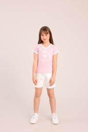 FOX בנות חולצה קצרה חולצת פוינטל עם הדפס חולצת פוינטל עם הדפס