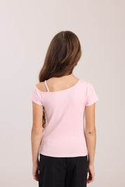 FOX בנות חולצה חולצה עם כתף אחת חולצה עם כתף אחת