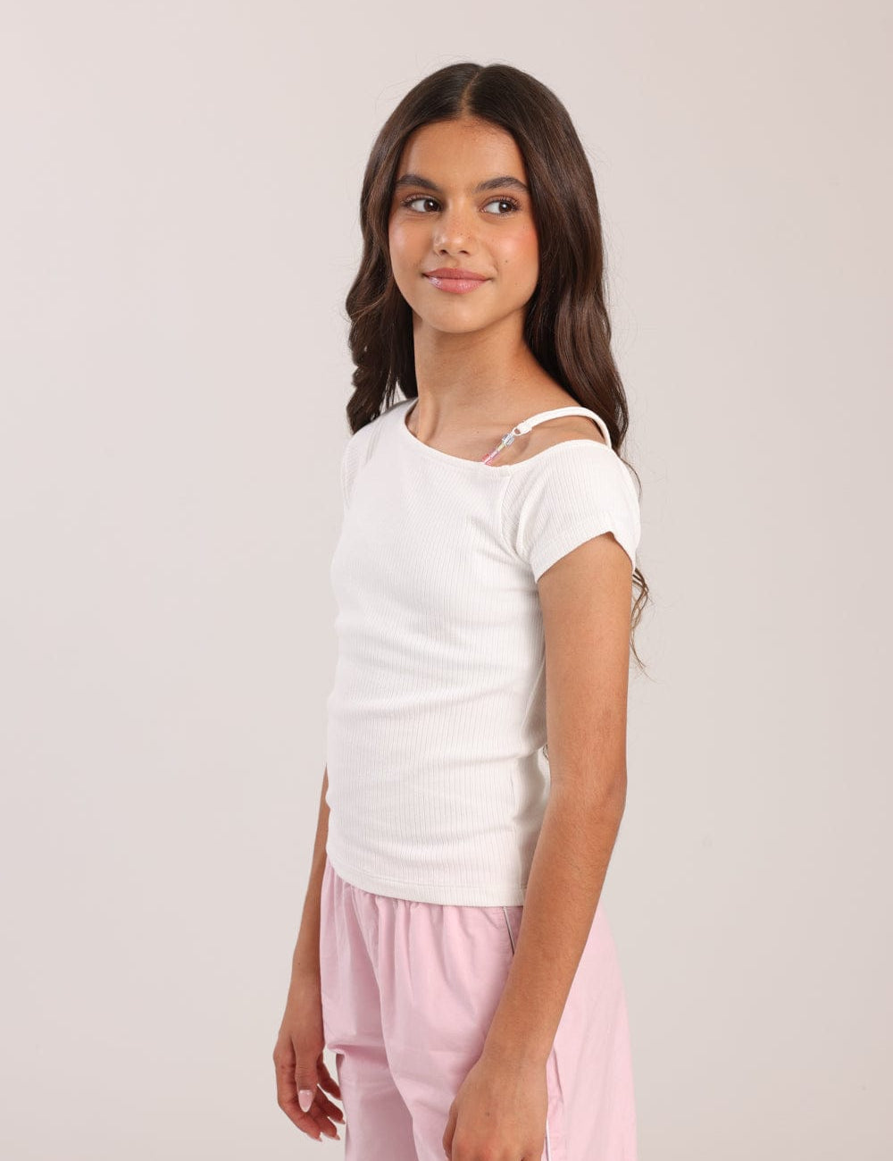 FOX בנות חולצה חולצה עם כתף אחת חולצה עם כתף אחת