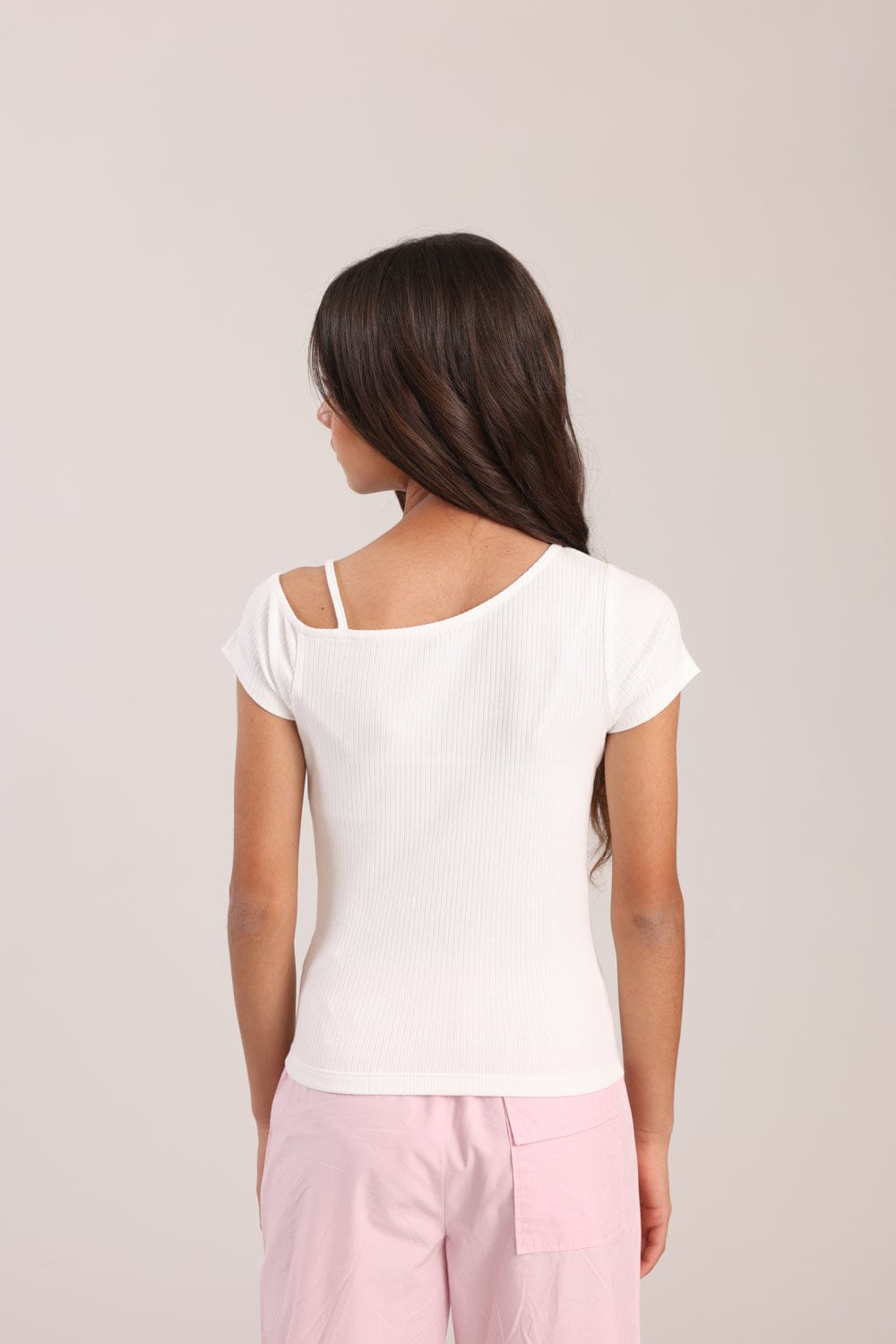 FOX בנות חולצה חולצה עם כתף אחת חולצה עם כתף אחת