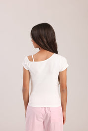 FOX בנות חולצה חולצה עם כתף אחת חולצה עם כתף אחת