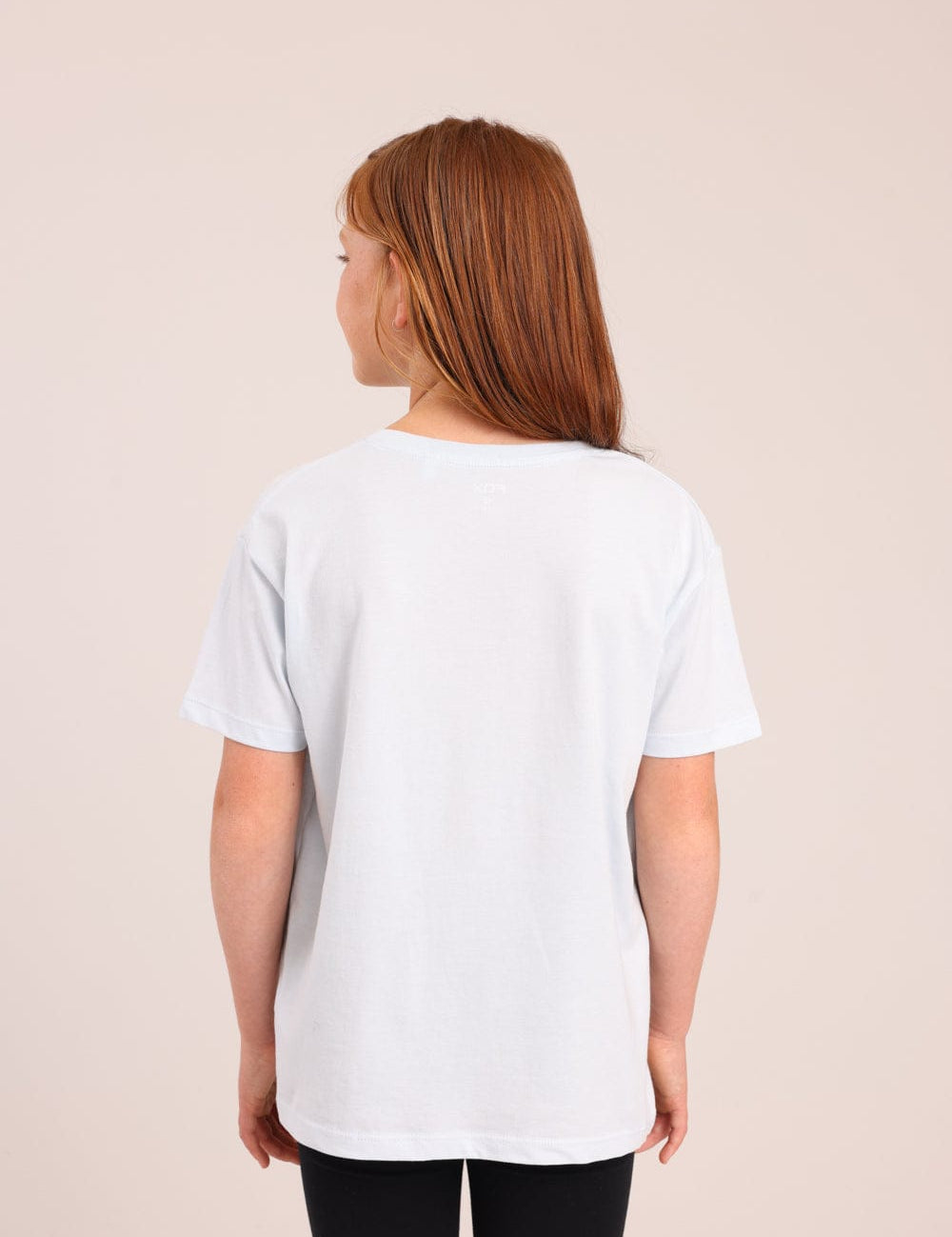 FOX בנות חולצה קצרה חולצת טריקו בייסיק אוברסייז צווארון V חולצת טריקו בייסיק אוברסייז צווארון V