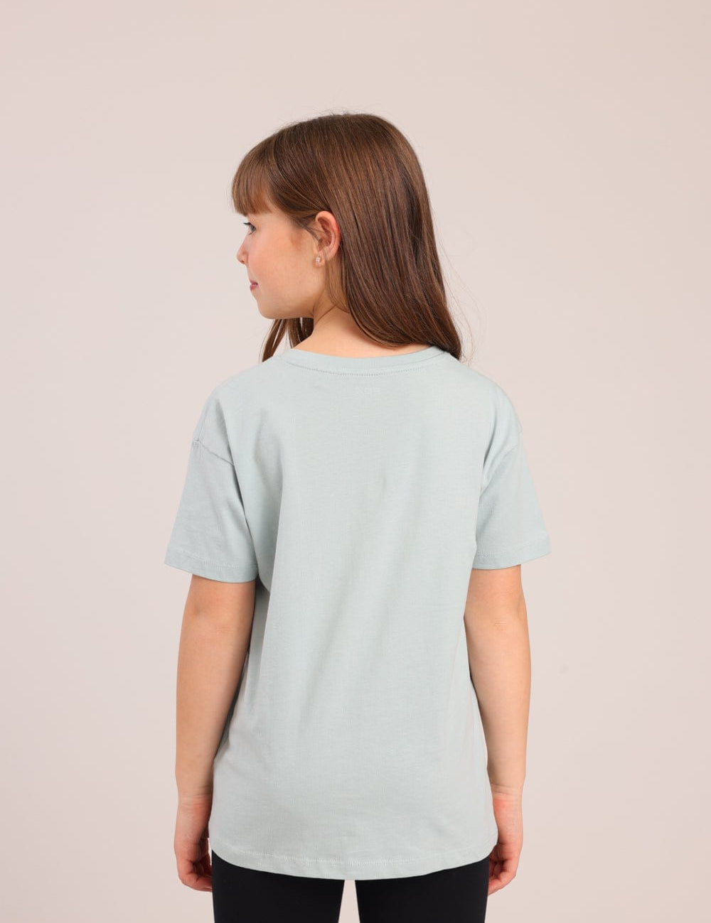 FOX בנות חולצה קצרה חולצת טריקו בייסיק אוברסייז צווארון V חולצת טריקו בייסיק אוברסייז צווארון V