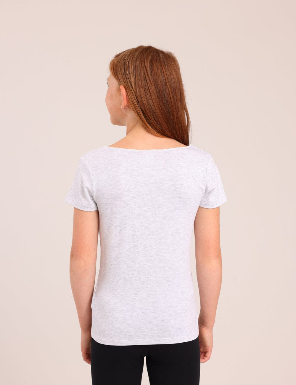 FOX בנות חולצה קצרה טישרט בייסיק צווארון V גזור טישרט בייסיק צווארון V גזור