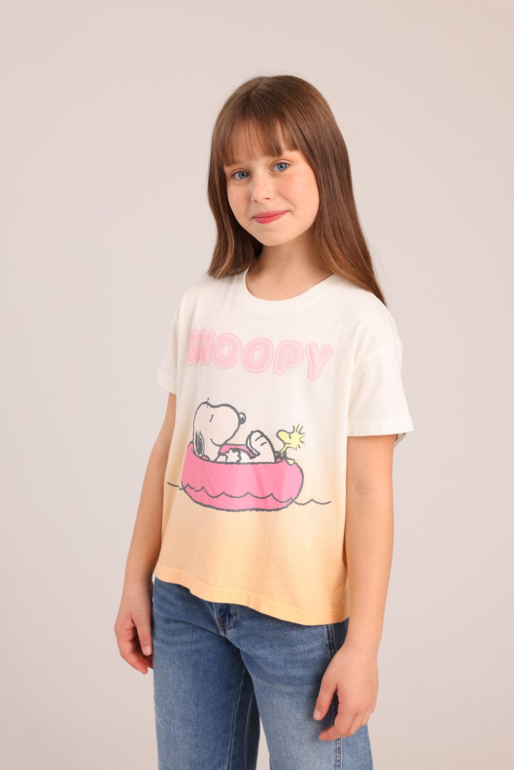 FOX בנות חולצה קצרה חולצה ממותגת סנופי חולצה ממותגת סנופי