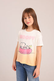 FOX בנות חולצה קצרה חולצה ממותגת סנופי חולצה ממותגת סנופי