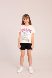 FOX בנות חולצה קצרה חולצה ממותגת סטיץ' דיסני חולצה ממותגת סטיץ' דיסני