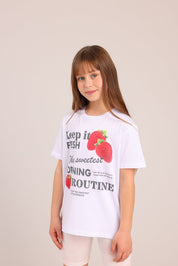 FOX בנות חולצה קצרה חולצה עם הדפס חולצה עם הדפס