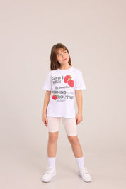 FOX בנות חולצה קצרה חולצה עם הדפס חולצה עם הדפס