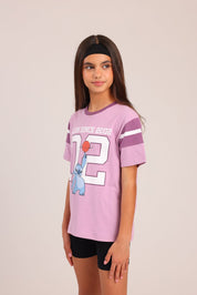 FOX בנות חולצה קצרה חולצה ממותגת סטיץ' דיסני חולצה ממותגת סטיץ' דיסני