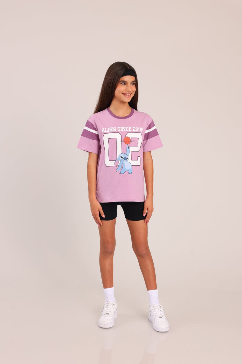 FOX בנות חולצה קצרה חולצה ממותגת סטיץ' דיסני חולצה ממותגת סטיץ' דיסני