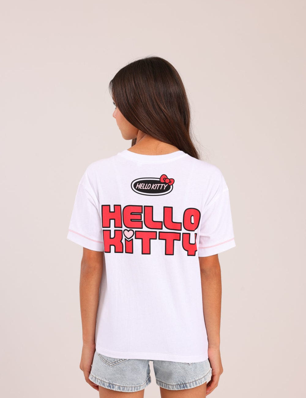 FOX בנות חולצה קצרה חולצה ממותגת הלו קיטי חולצה ממותגת הלו קיטי