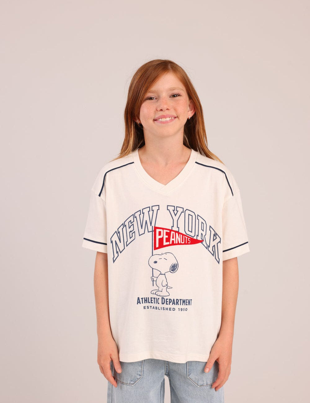 FOX בנות חולצה קצרה חולצה ממותגת סנופי חולצה ממותגת סנופי