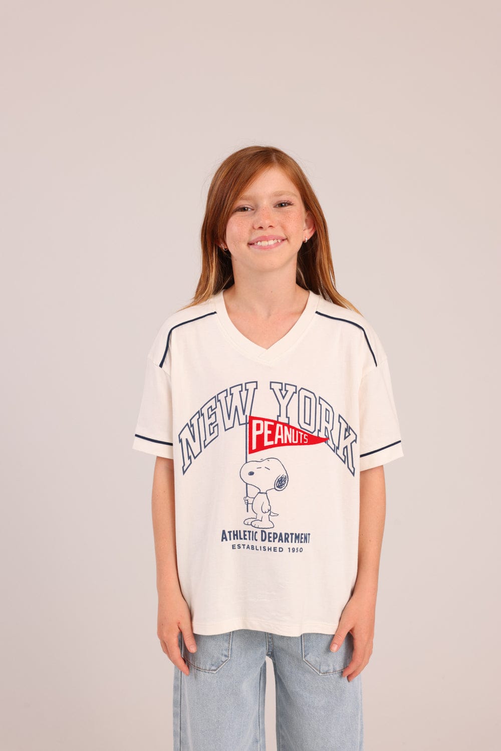 FOX בנות חולצה קצרה חולצה ממותגת סנופי חולצה ממותגת סנופי